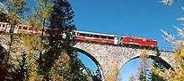 Train on a Swiss Viaduct