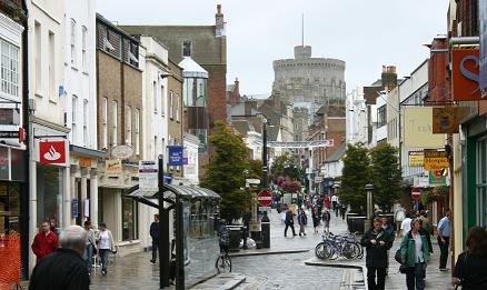 Shops with the Castle in the background