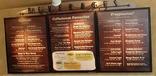 Starbucks menu Board